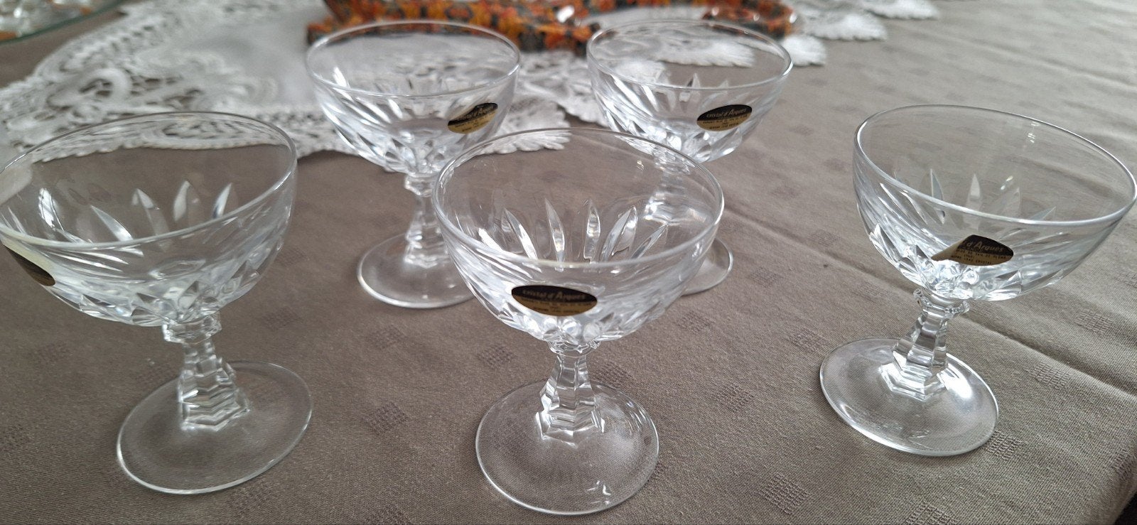 Cristal d'Arque likeurglazen 5 stuks.Ophalen of verzenden, Collections, Enlèvement ou Envoi