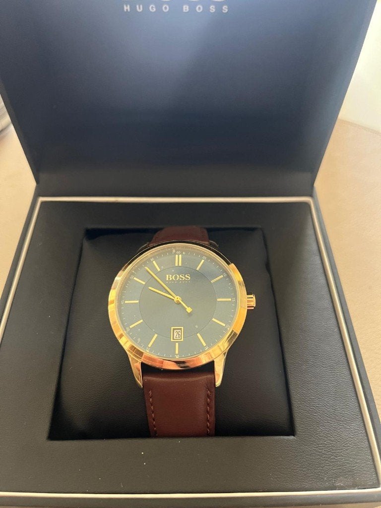 Hugo Boss horloge – type 1513685 – als nieuw, Handtassen en Accessoires, Horloges | Heren, Leer, Staal, Polshorloge, Zo goed als nieuw