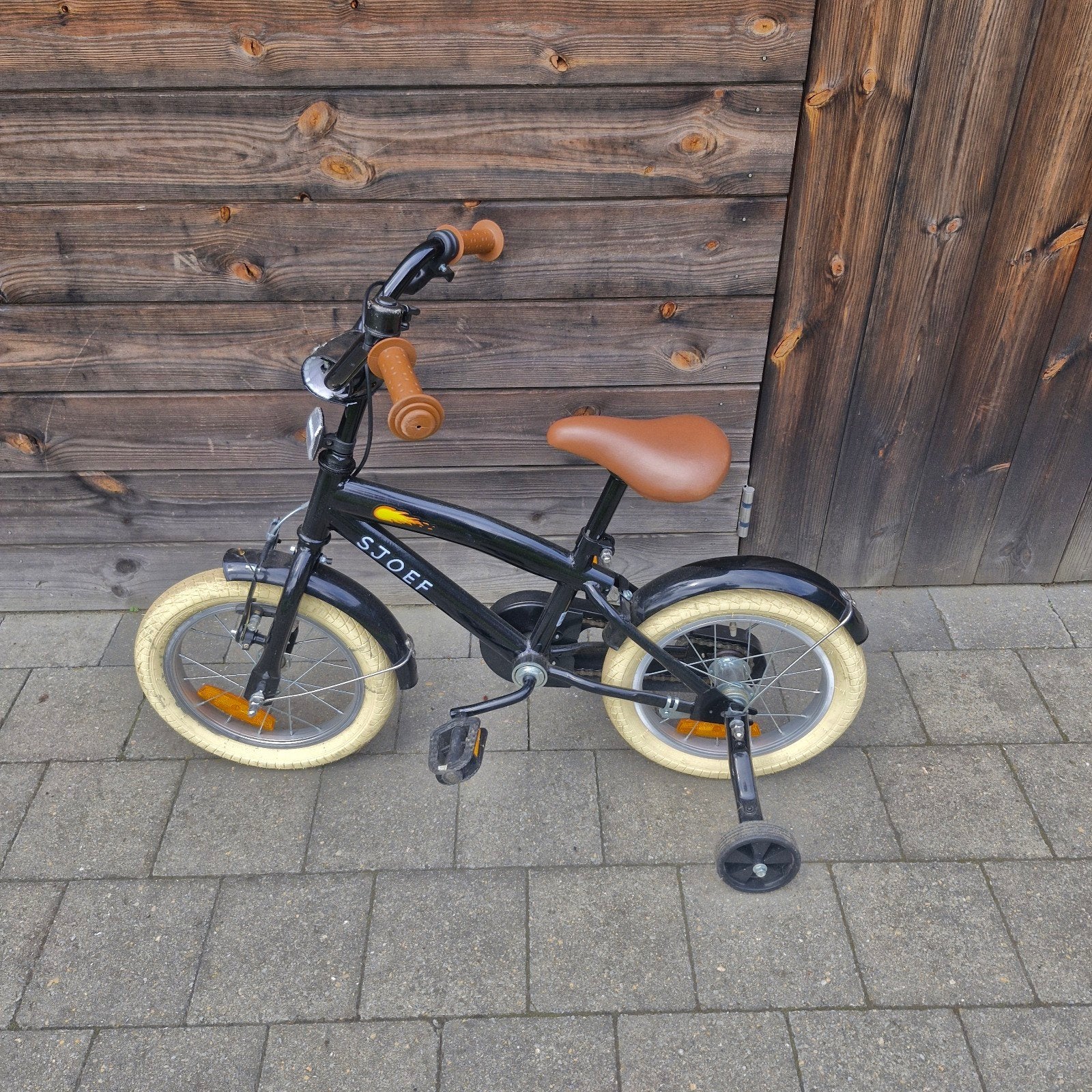 Kinderfiets Sjoef 14inch, Ophalen, Zijwieltjes