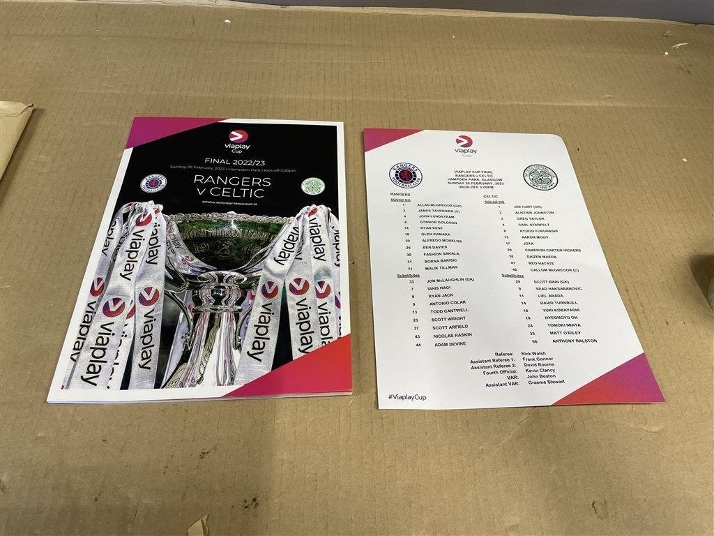 Viaplay League Cup Final Programma - Rangers vs Celtic, Ophalen of Verzenden, Zo goed als nieuw