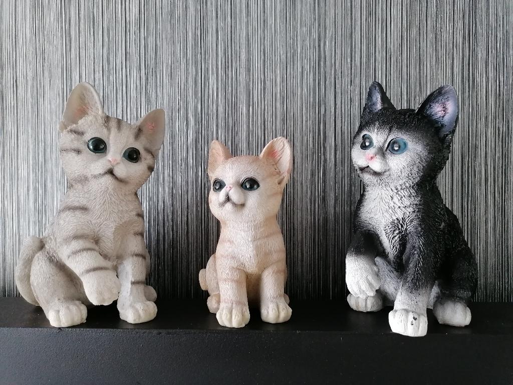 Trio polystone katjes, Verzamelen, Ophalen of Verzenden, Nieuw, Dier