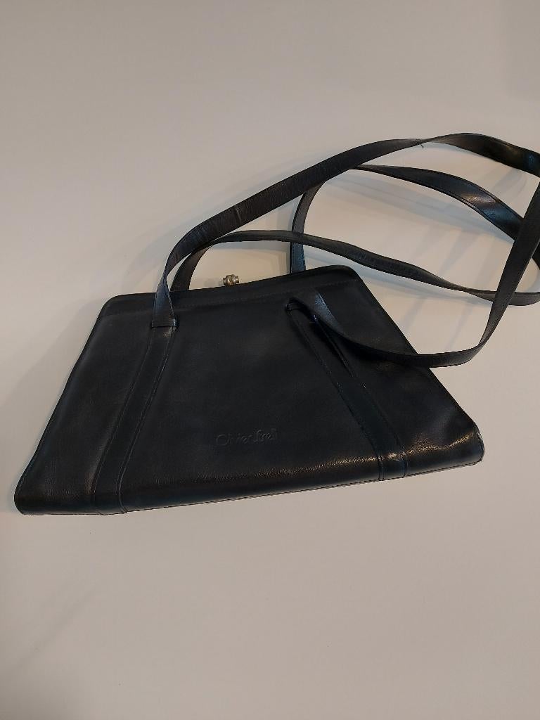 Handtas leder Olivier Strelli, Handtassen en Accessoires, Tassen | Damestassen, Ophalen, Gebruikt, Zwart, Handtas