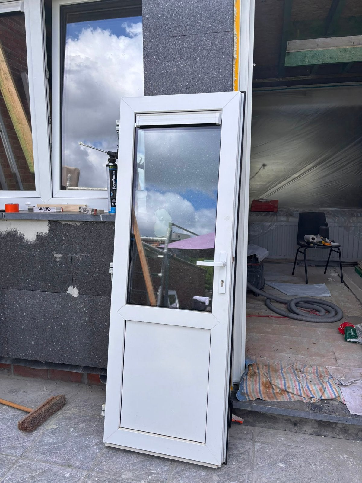Drie dubbel beglazing deur met rolluiken en verluchting, Doe-het-zelf en Bouw, Ophalen, Zo goed als nieuw, Aluminium, Inclusief glas