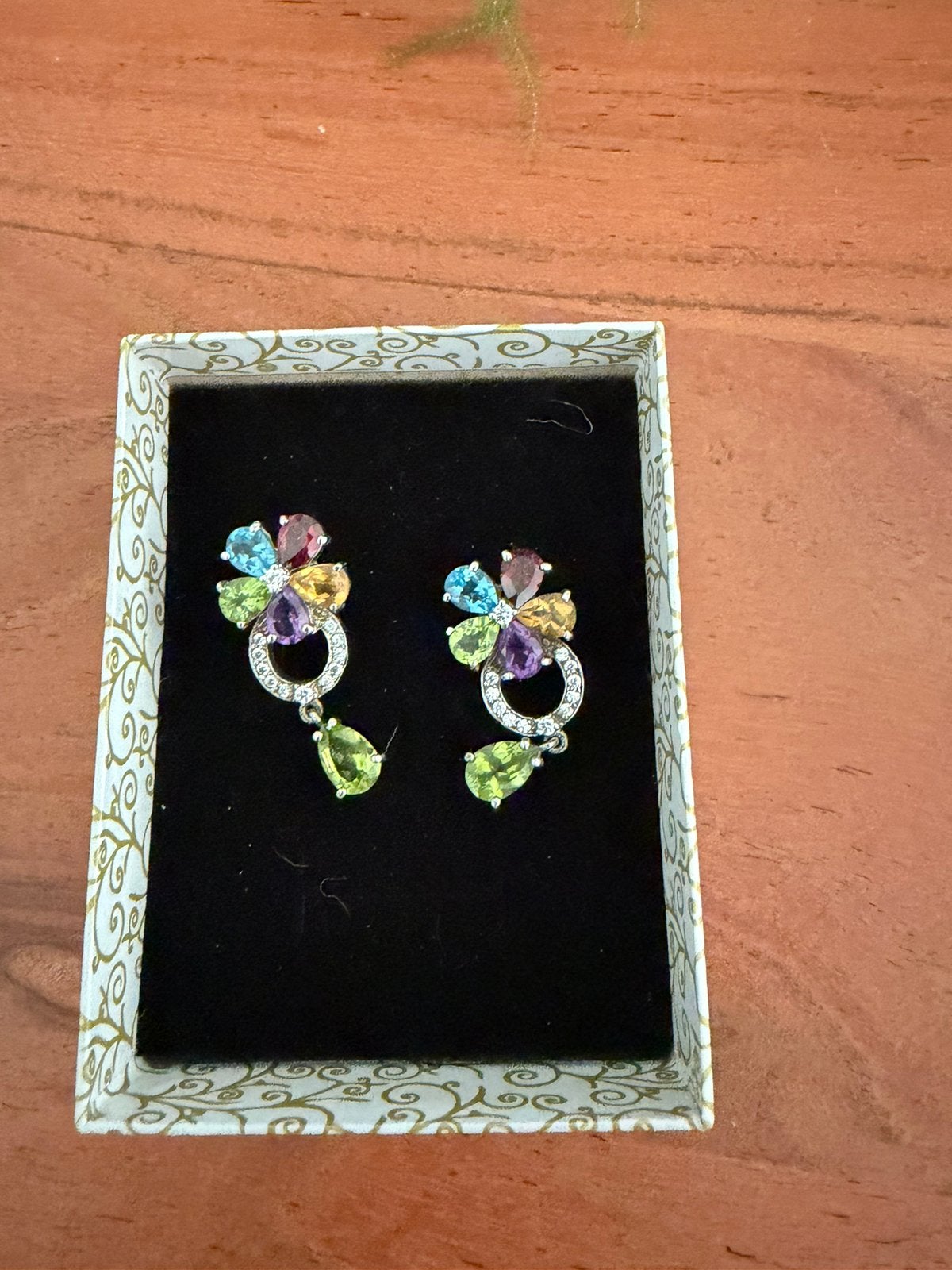 Zilver oorbellen met steentjes, Ophalen, Nieuw, Zilver
