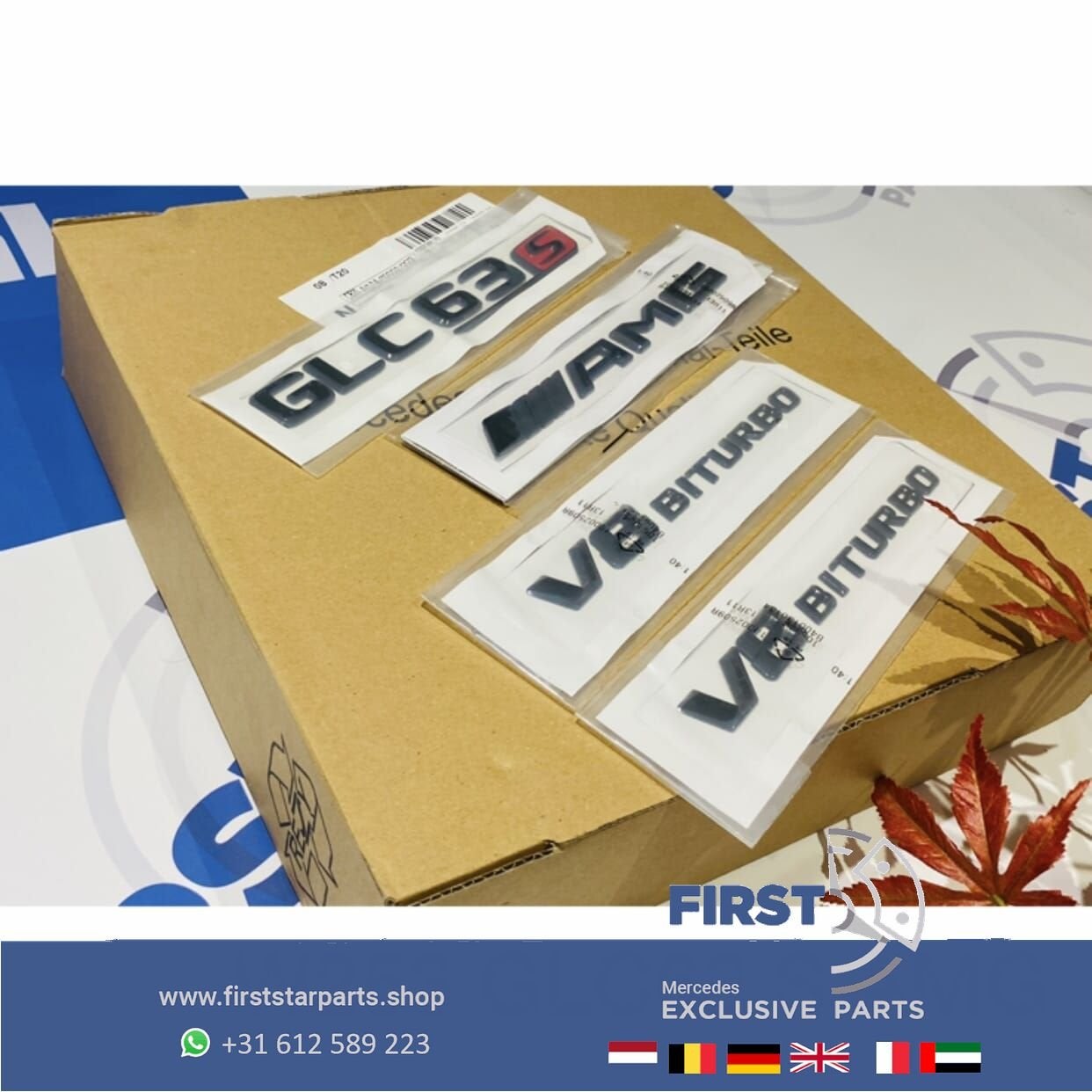 W253 C253 GLC 63 S AMG LOGO SET ZWART EMBLEMEN Mercedes GLC6, Gebruikt, -, Ophalen of Verzenden, -