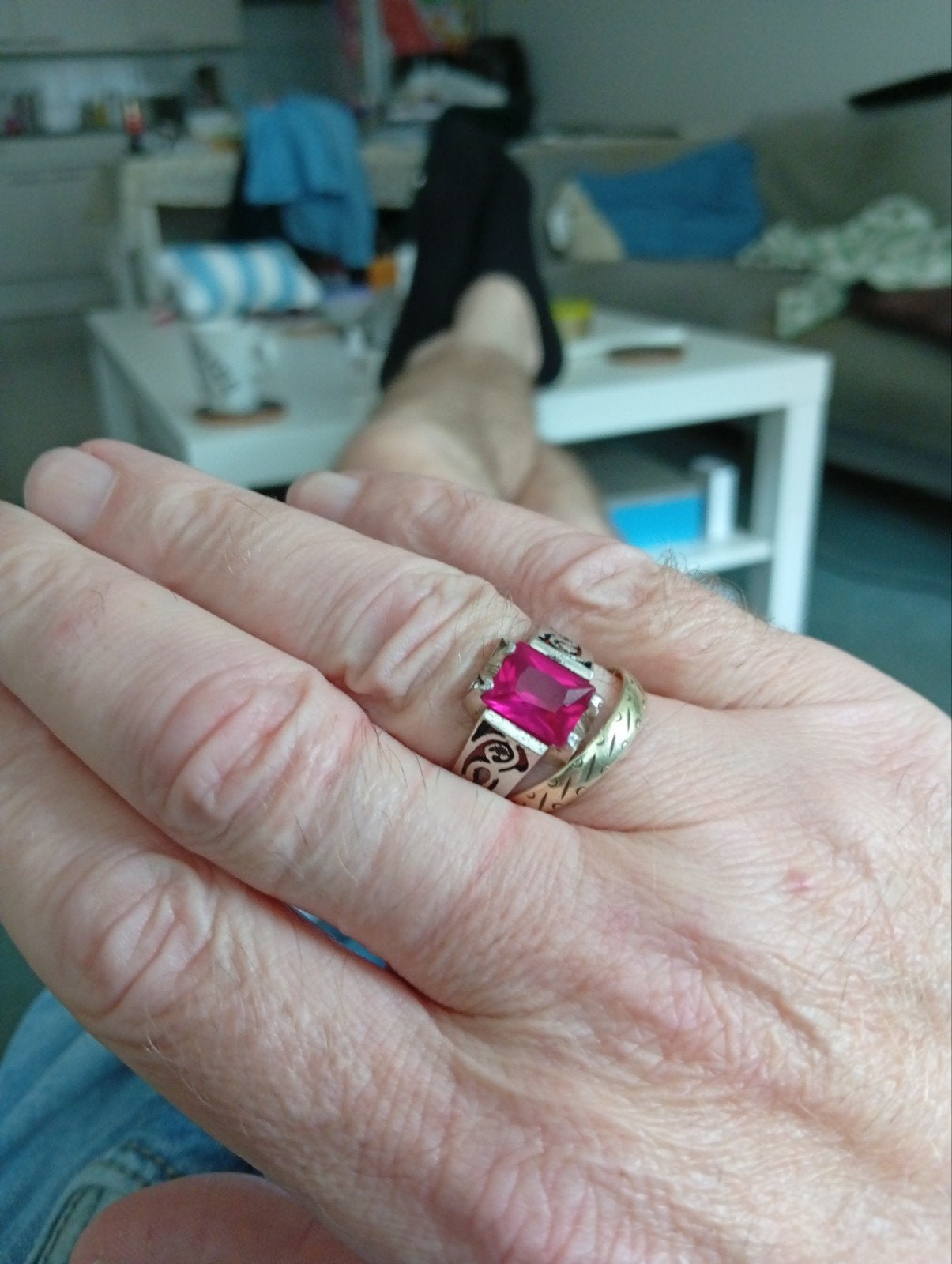 Bague vintage en argent avec belle pierre précieuse rouge 92, Bijoux, Sacs & Beauté, Bagues, Femme ou Homme, Utilisé, Avec pierre précieuse