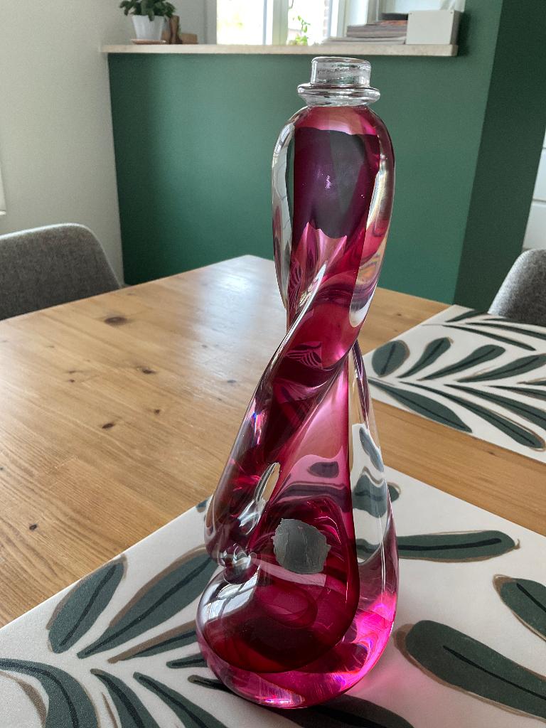 Lampvoet in gedraaid kristal, Val Saint Lambert 1950, Antiek en Kunst, Ophalen