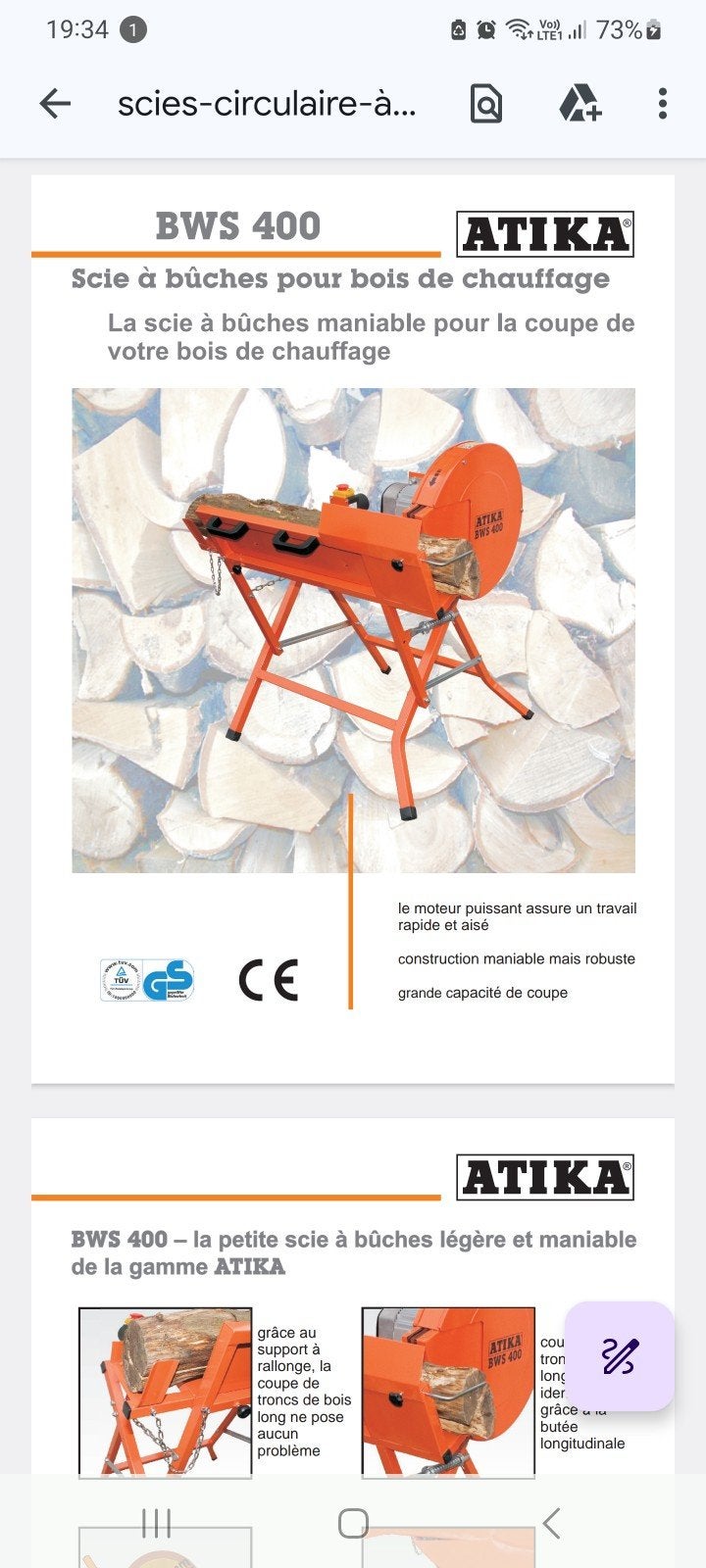 Zogoed als nieuwe zaagmachine bws400 atika., Ophalen
