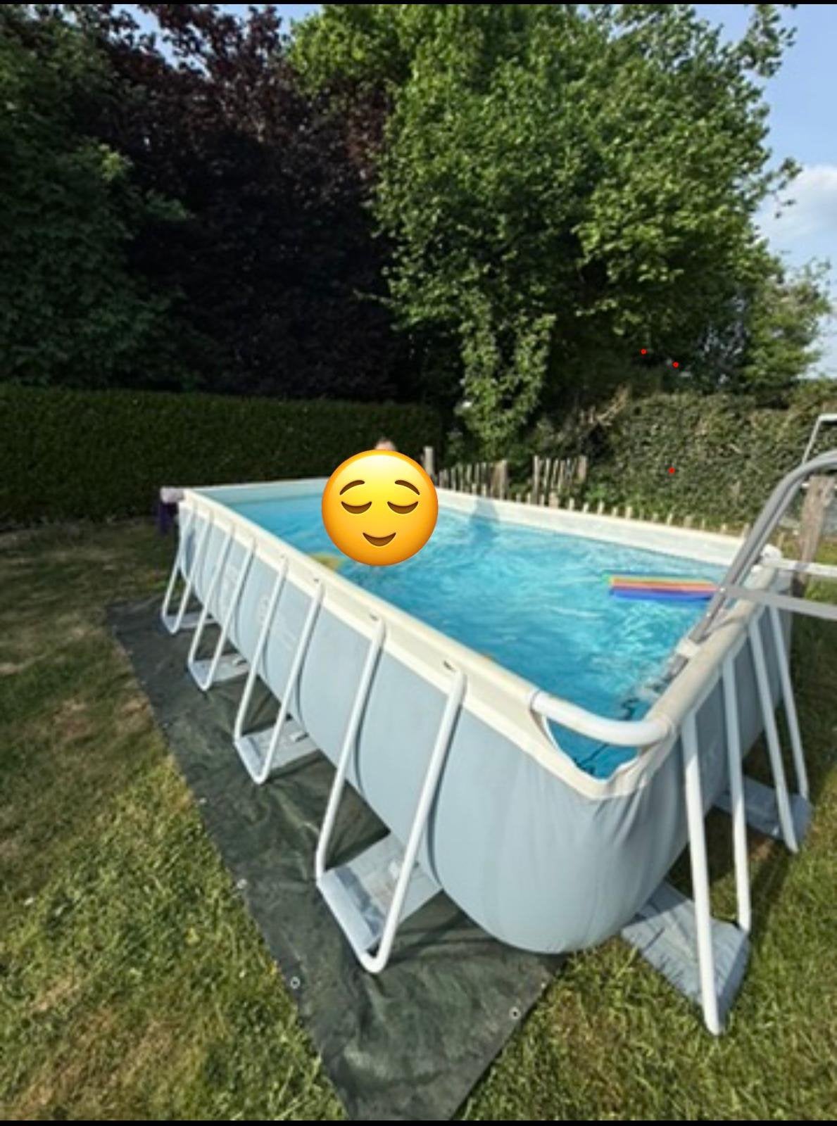 Piscine hors-sol Intex rectangulaire 2x4m – Ensemble complet, 200 à 400 cm, Enlèvement, Utilisé, 80 à 120 cm