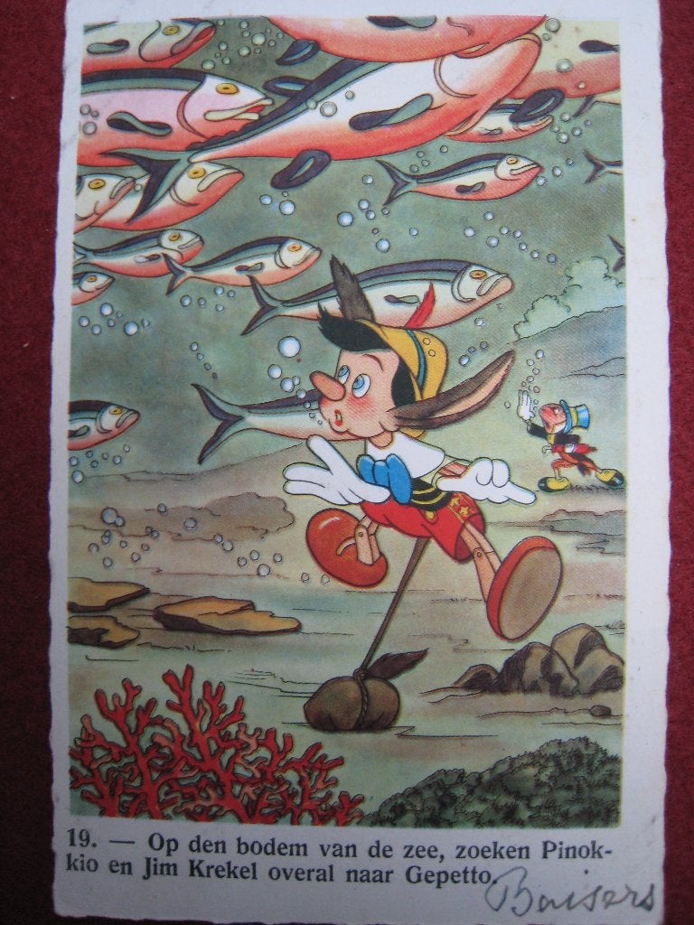 Walt Disney CP N 19 Pinocchio 1934, Envoi, Peter Pan ou Pinocchio, Utilisé, Papier, Carte ou Papeterie