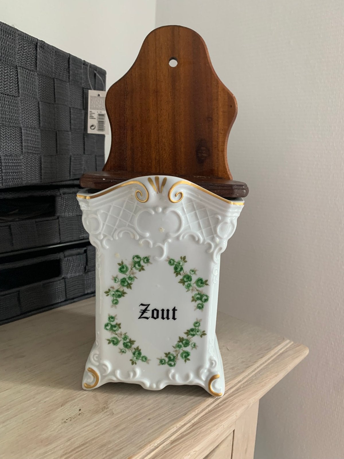 Porselein zoutpot, Ophalen of Verzenden