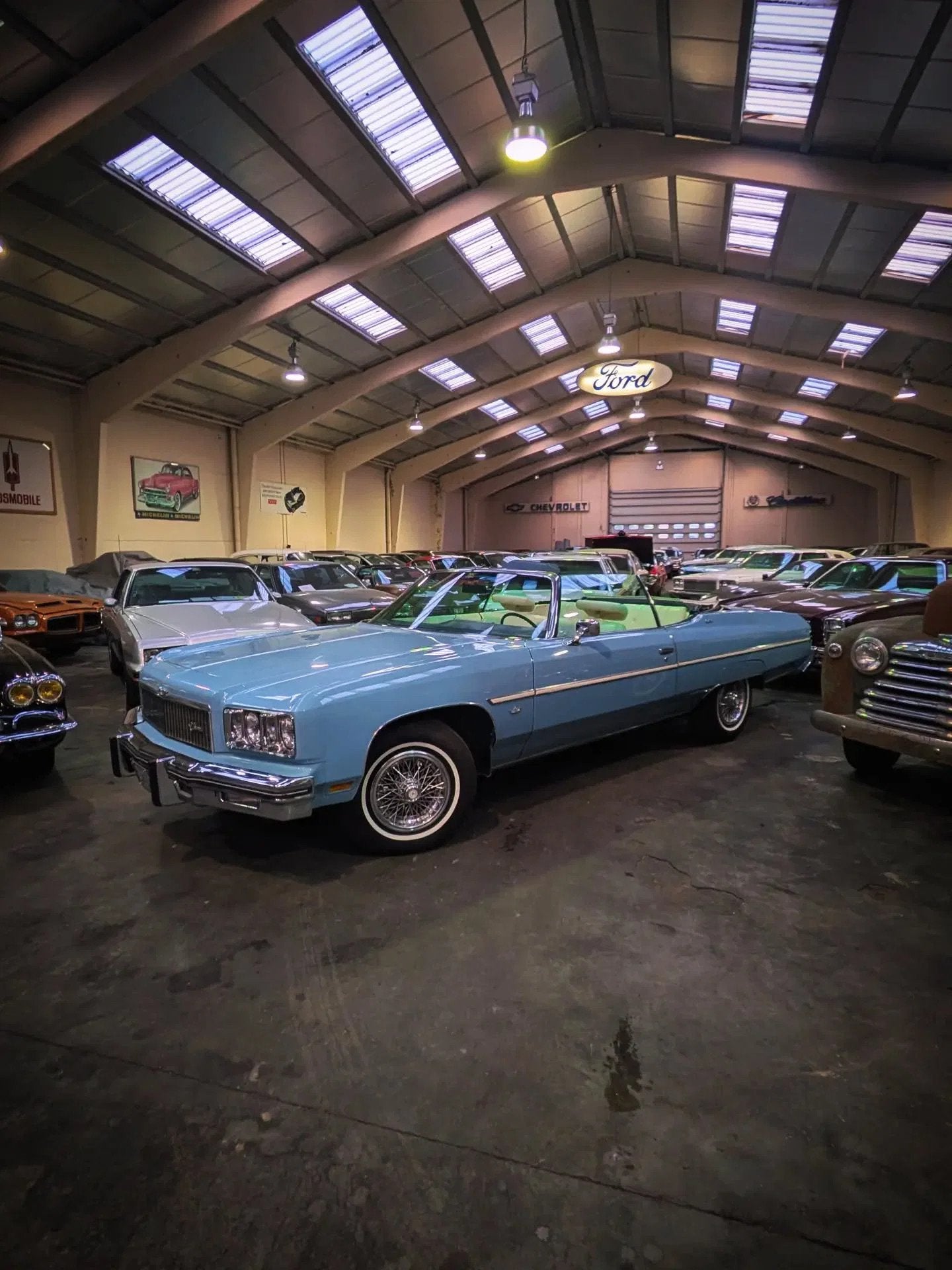 Chevrolet Caprice convertible (bj 1975, automaat), Auto's, Automaat, 6600 cc, Blauw, Leder