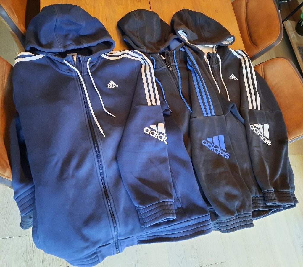 Adidas Vesten - training - met kap - 3 stuks maat L, Ophalen of Verzenden, Maat 52/54 (L), Meerkleurig, Adidas