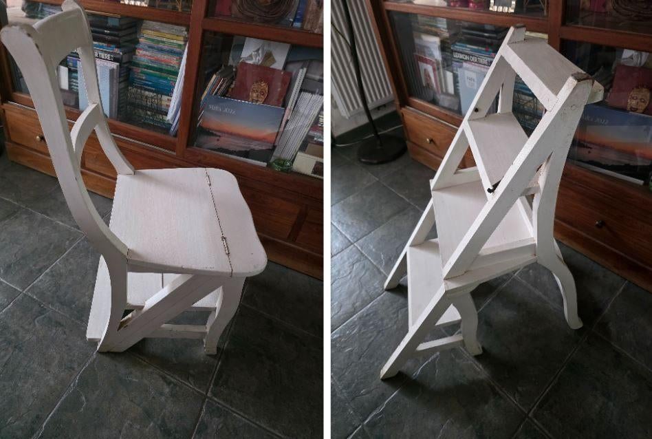 Charmante chaise d'escalier vintage en bois, Antiquités & Art, Antiquités | Meubles | Chaises & Canapés, Enlèvement