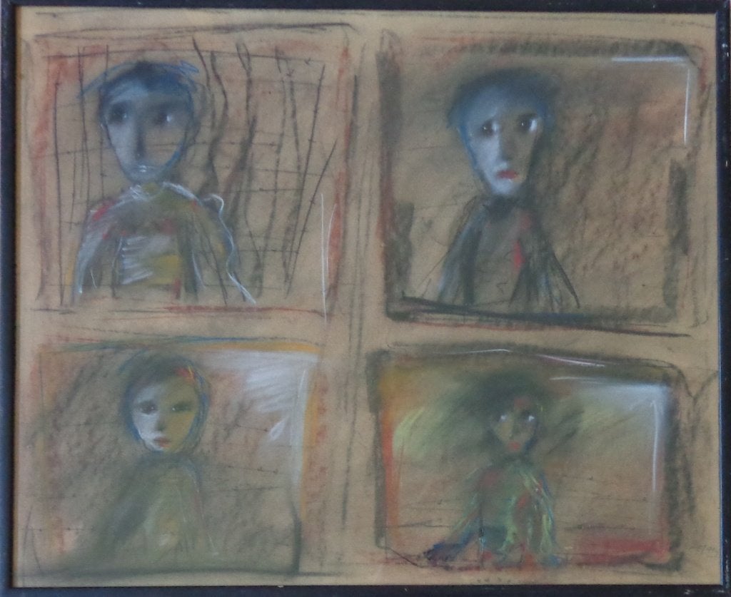 OMAR VAN MEERVELDE / PORTRETTEN / ORIGINEEL / 60x72cm KADER, Ophalen
