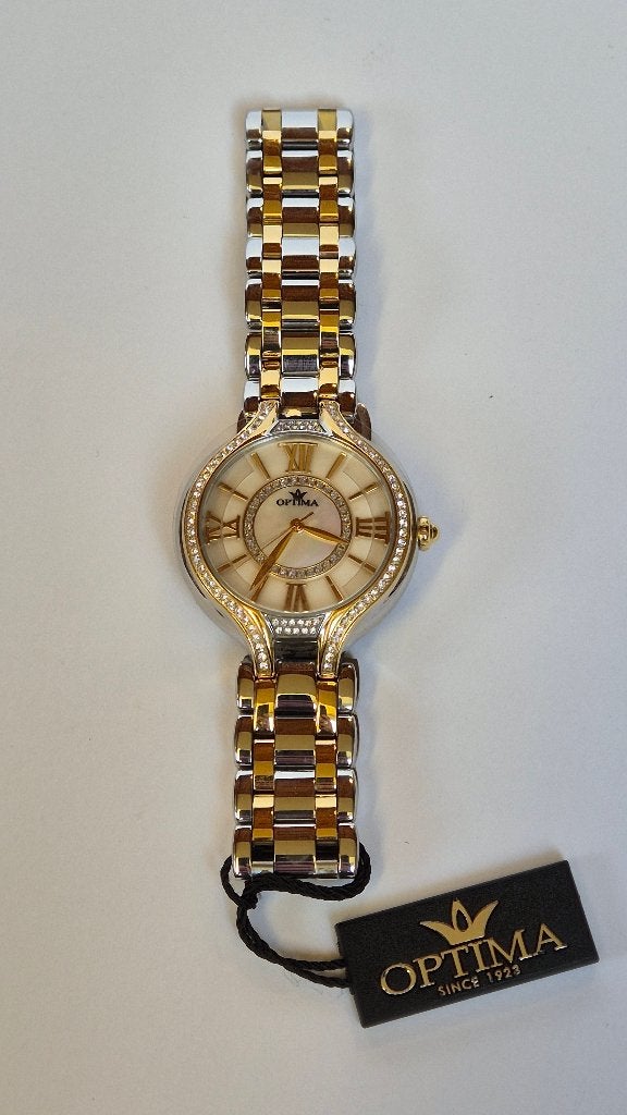 optima - osl345, Handtassen en Accessoires, Horloges | Dames, Overige merken, Overige materialen, Overige materialen, Ophalen of Verzenden
