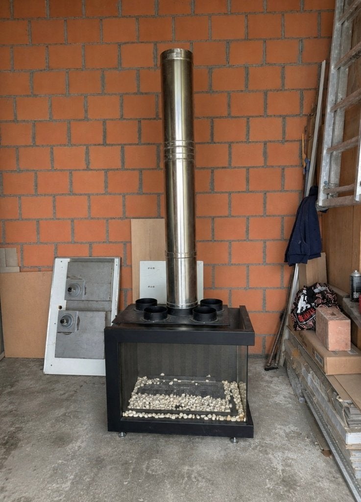 Gasinbouwhaard met rookgasafvoer, Ophalen, Gebruikt, Aardgas