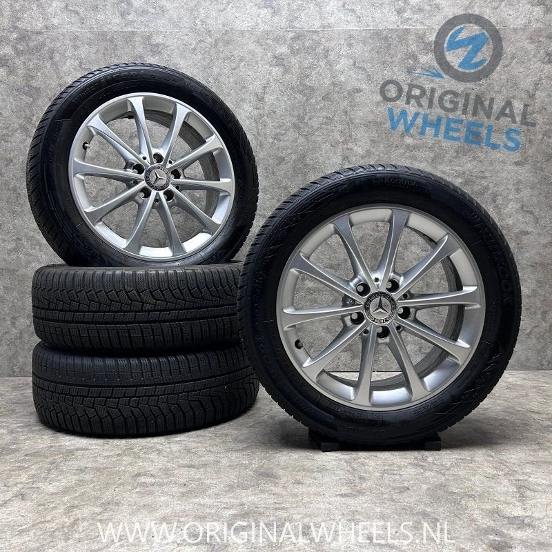 17 inch originele velgen + winterbanden Mercedes A, B klasse, Gebruikt, -, -, Banden en Velgen