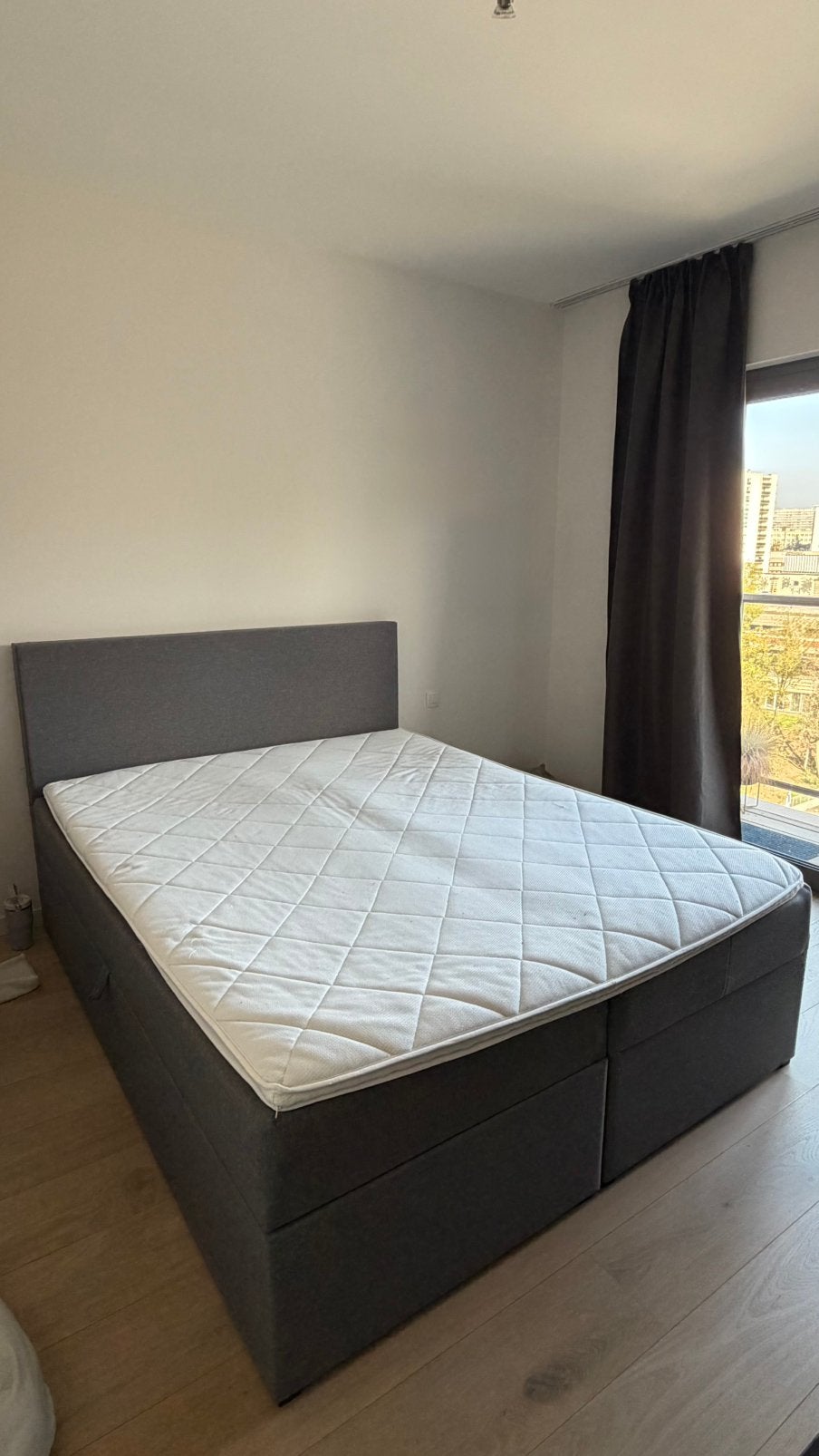 Sommier + surmatelas, Maison & Meubles, Gris, Enlèvement, Utilisé, 200 cm