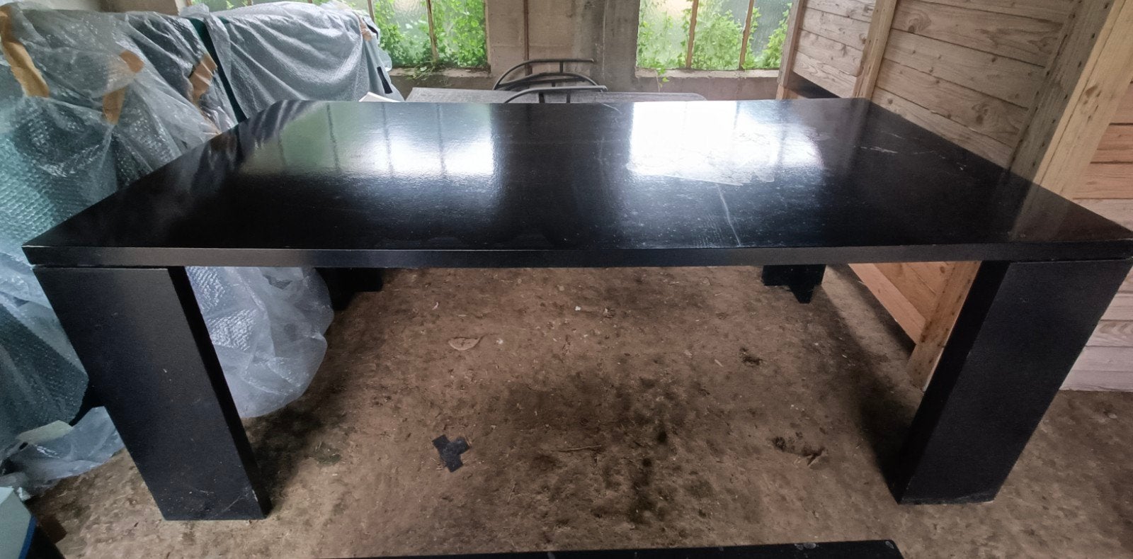 Zwarte stevige keukentafel., Maison & Meubles, Tables | Tables à manger, Enlèvement