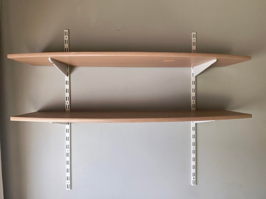 2 legplanken/wandplanken met railsysteem, Ophalen, Gebruikt