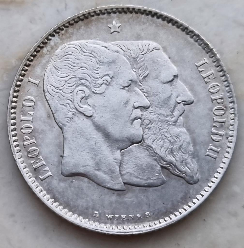 1 Franc 1830-1880 Leopold II / Topkwaliteit !, Ophalen of Verzenden, Losse munt, Zilver
