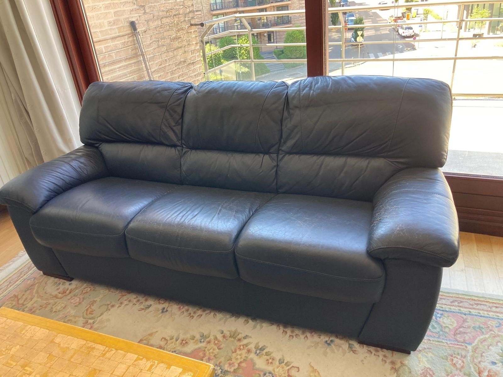 Lot de 2 canapés cuir 2 et 3 places, Cuir
