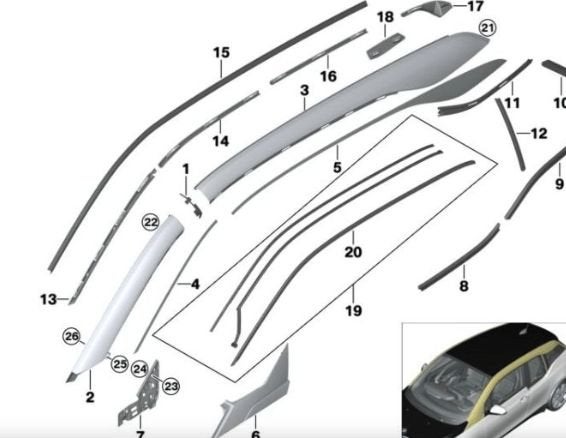 Sticker striping BMW i3 Serie 01 LCi 51437472931 51437472932, Ophalen, -, Nieuw, -