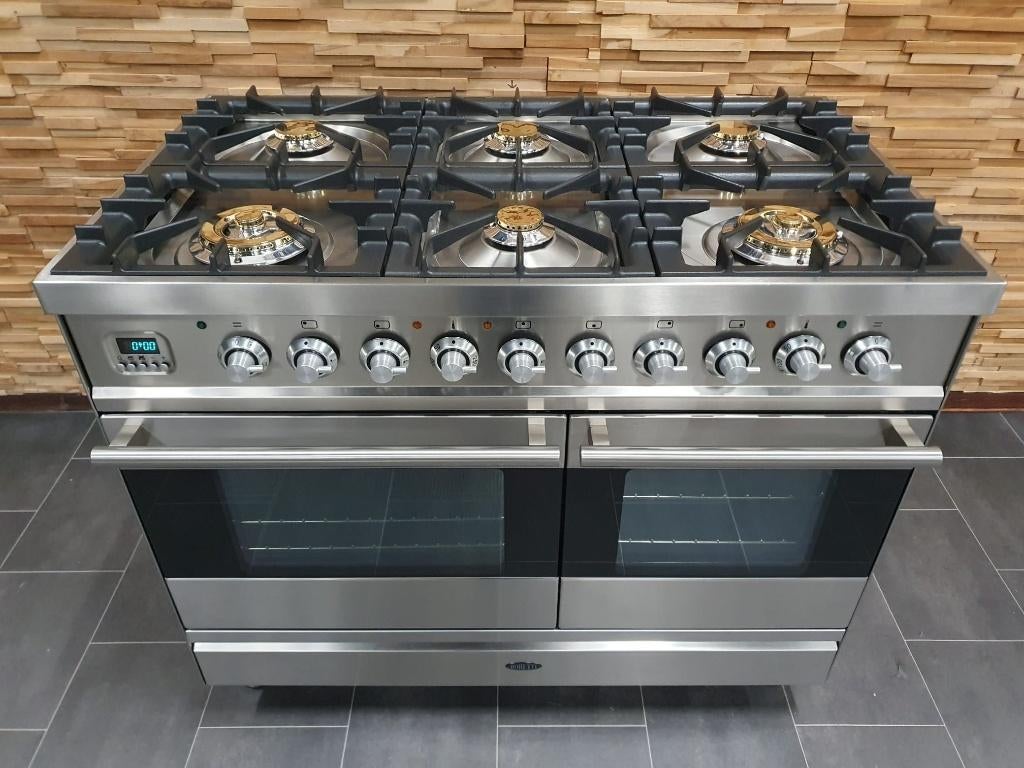 🔥Luxe Boretti Fornuis 100cm RVS + RVS 2 ovens 6 gaspitten, Ophalen, 60 cm of meer, Zo goed als nieuw, Energieklasse A of zuiniger