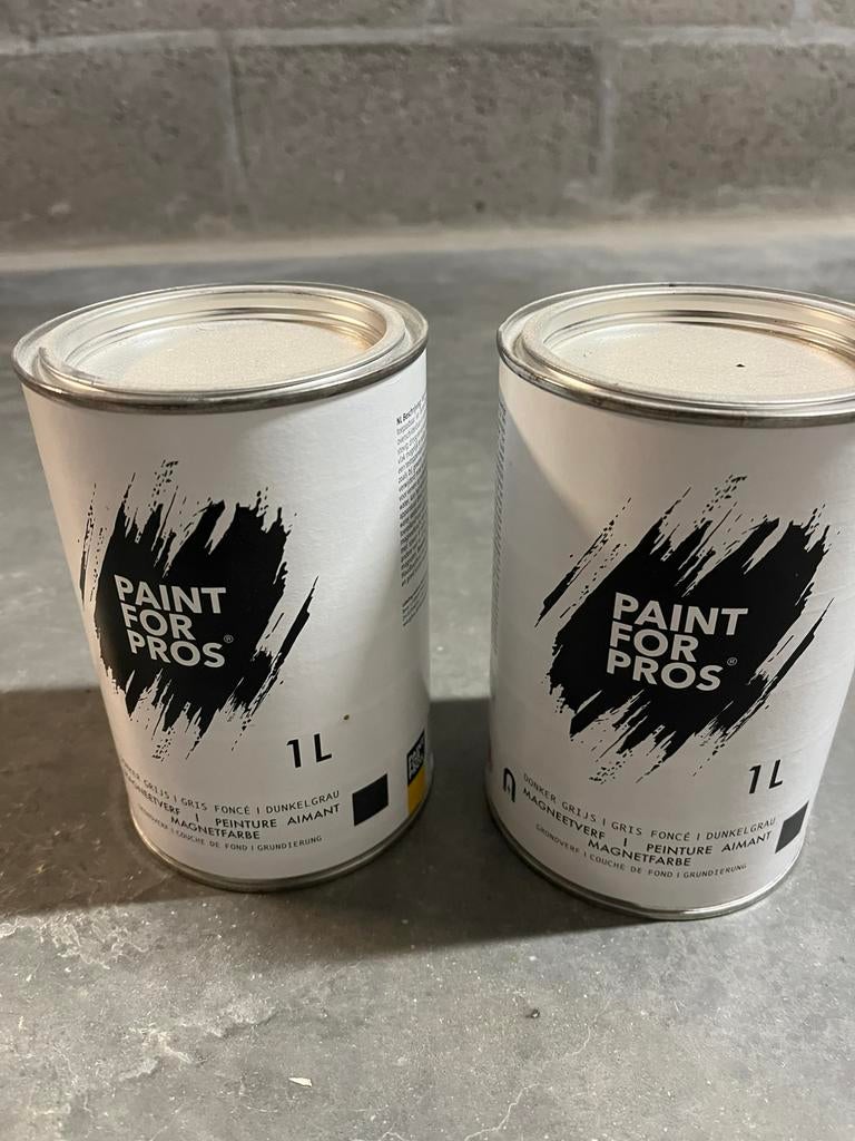 Magneetverf 2x 1l, Bricolage & Construction, Peinture, Vernis & Laque, Neuf, Peinture, Moins de 5 litres, Gris, Enlèvement