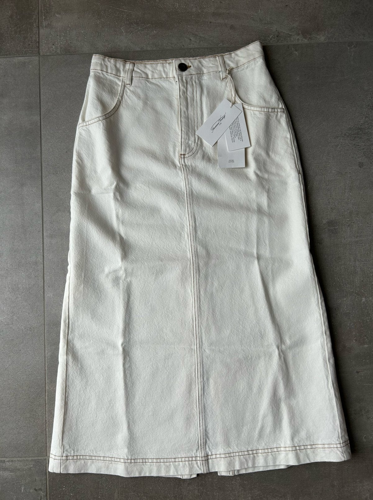 American Vintage - Witte jeansrok. Maat S, Neuf, Enlèvement ou Envoi, Taille 36 (S), Blanc