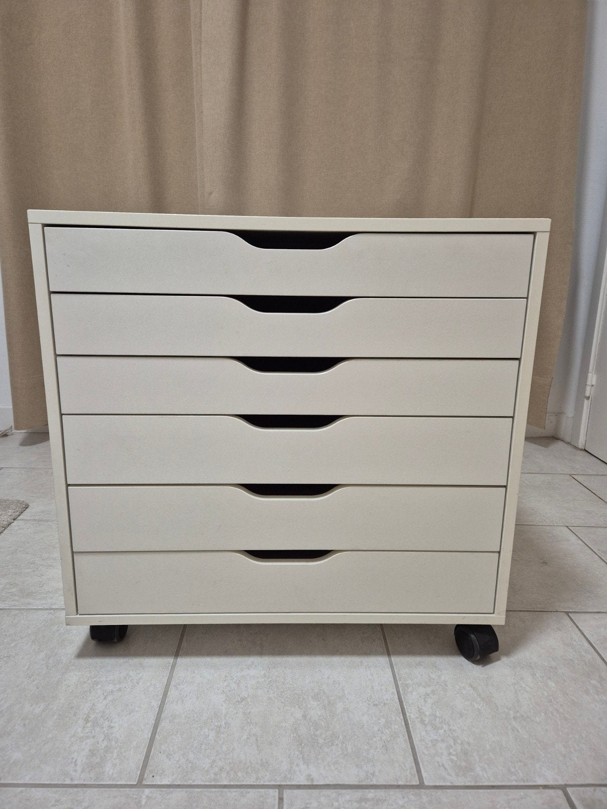 Meuble 6 tiroirs à roulettes, Enlèvement, IKEA, Blanc