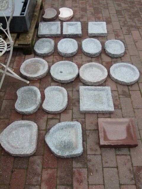 Vogelbad granieten stenen voederbak, grote selectie, Tuin en Terras, Ophalen of Verzenden, Nieuw