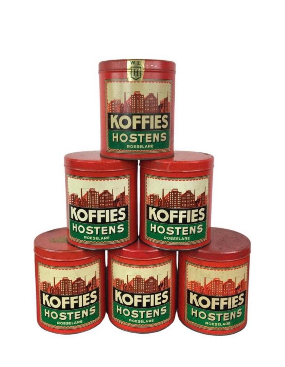 Oude Koffieblikken - KOFFIES HOSTENS -  Roeselare, Ophalen of Verzenden, Gebruikt, Koffie, Overige merken
