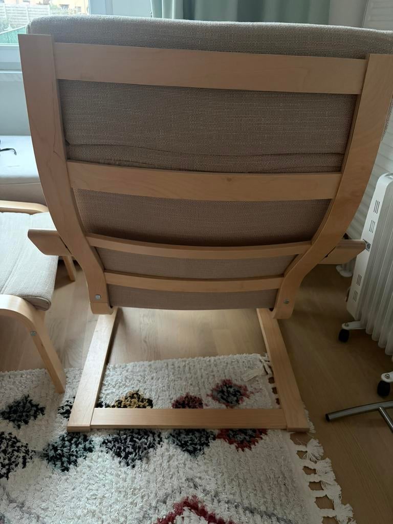 Ikea Poang armchair with footstool, Huis en Inrichting, Ophalen, Gebruikt, Overige materialen, Eén