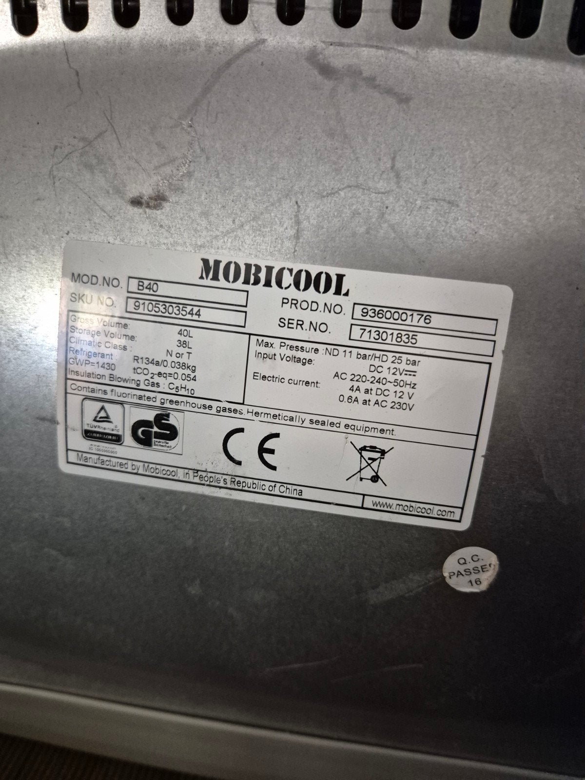Mobicool koelbox, Ophalen, Koelbox, Compressor