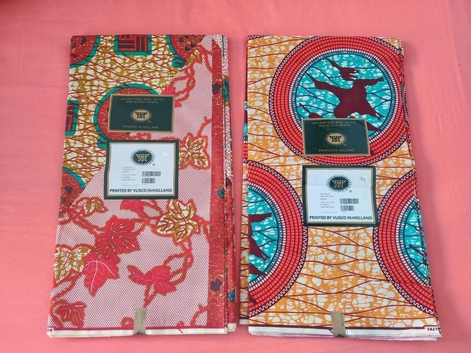 5 vlisco stoffen van 6 yards, Antiek en Kunst, Ophalen