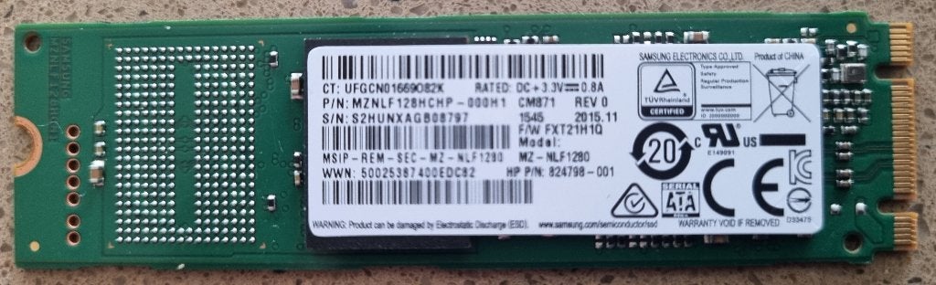 Samsung SSD 128GB, Computers en Software, Harde schijven, Ophalen, Gebruikt, Laptop, SAMSUNG