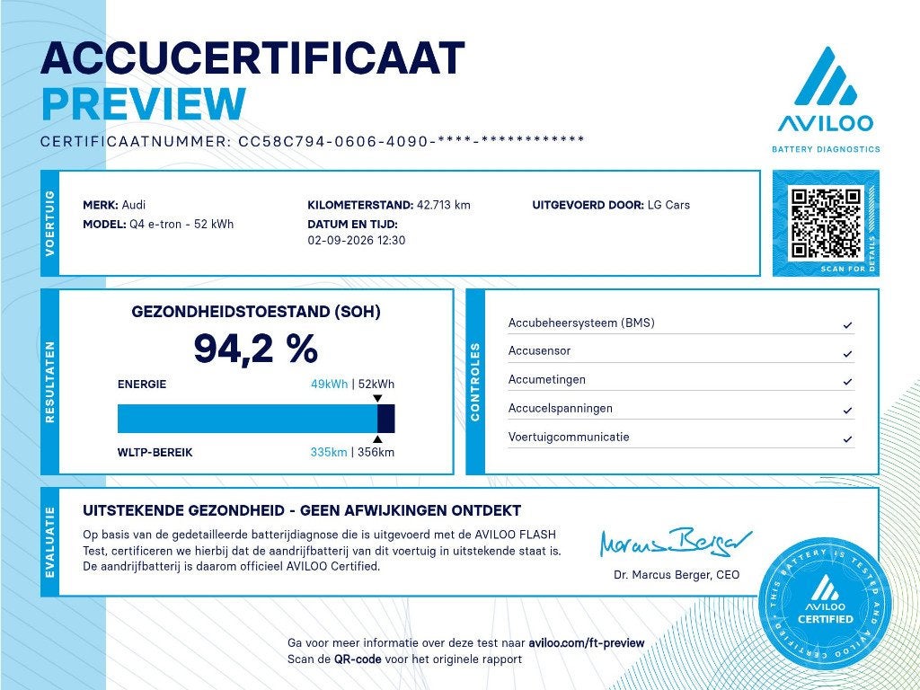 Audi Q4 e-tron 55 kWh SOH 94% Camera AdapCruise, Auto's, Audi, Dealer onderhouden, 5 zetels, 5 deurs, 1000 kg