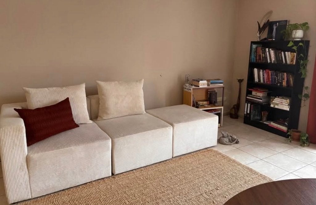 Canapé modulable 3 places JILL Maisons du Monde – Beige/Écru, 200 à 250 cm, Banc droit, Style contemporain et minimaliste, idéal pour une ambiance cosy