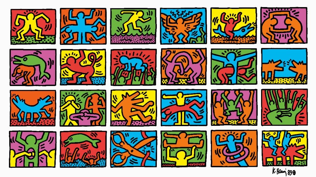 Affiche Keith Haring Retrospect, Antiek en Kunst, Kunst | Litho's en Zeefdrukken, Ophalen of Verzenden