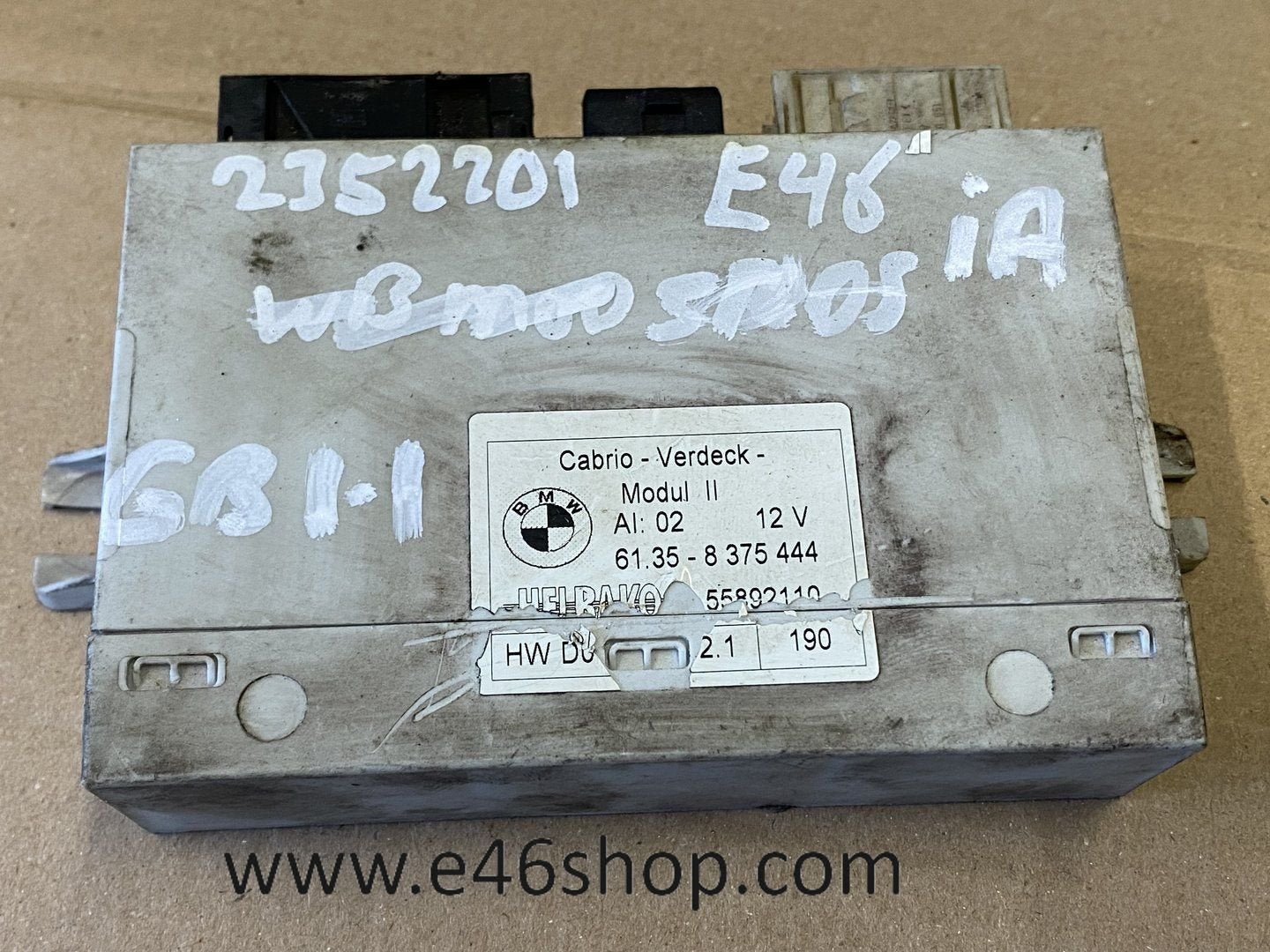 BMW E46 Cabriolet  module OE 8375444, -, Utilisé, -, Enlèvement ou Envoi