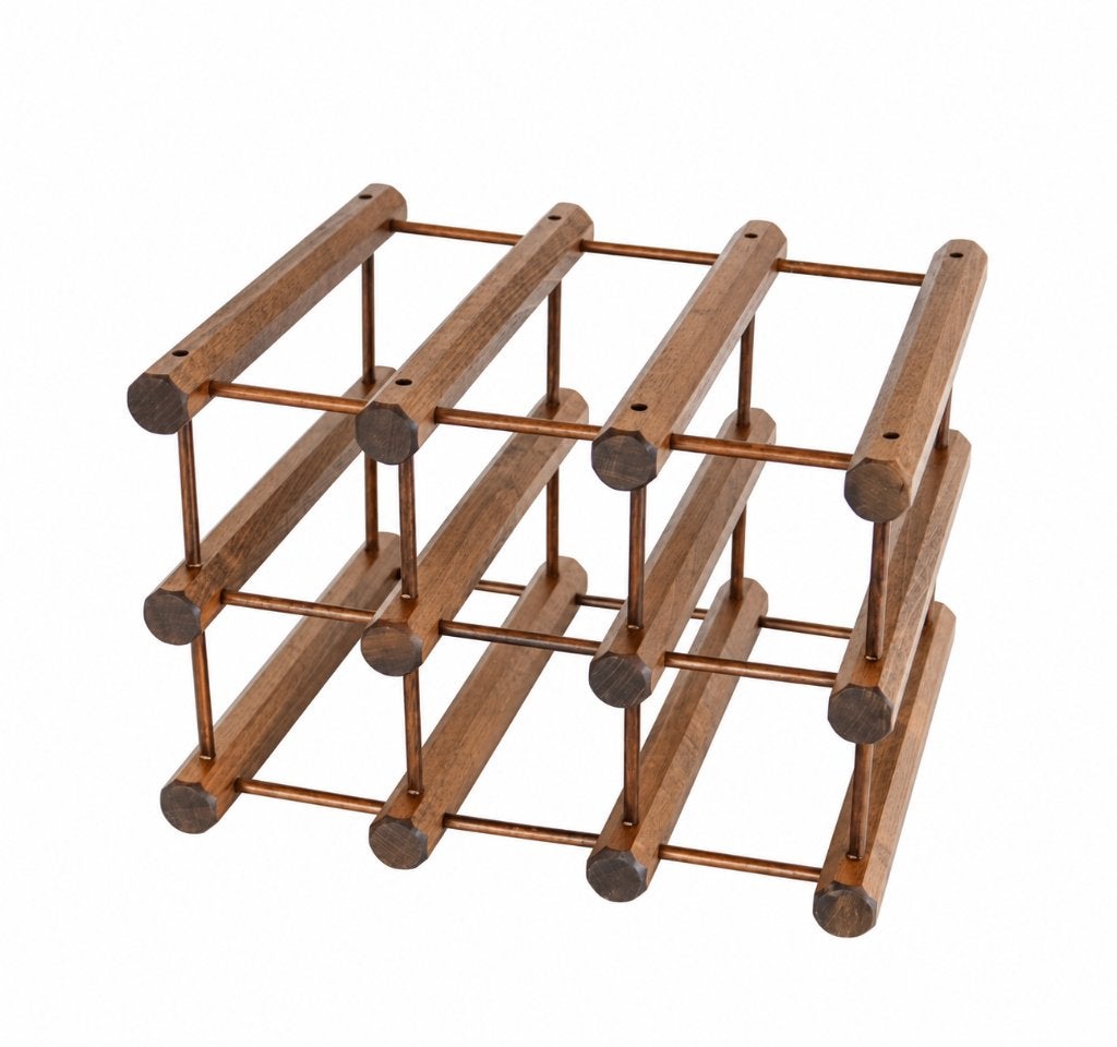 Vintage houten wijnrek, Ophalen of Verzenden, Gebruikt, Hout