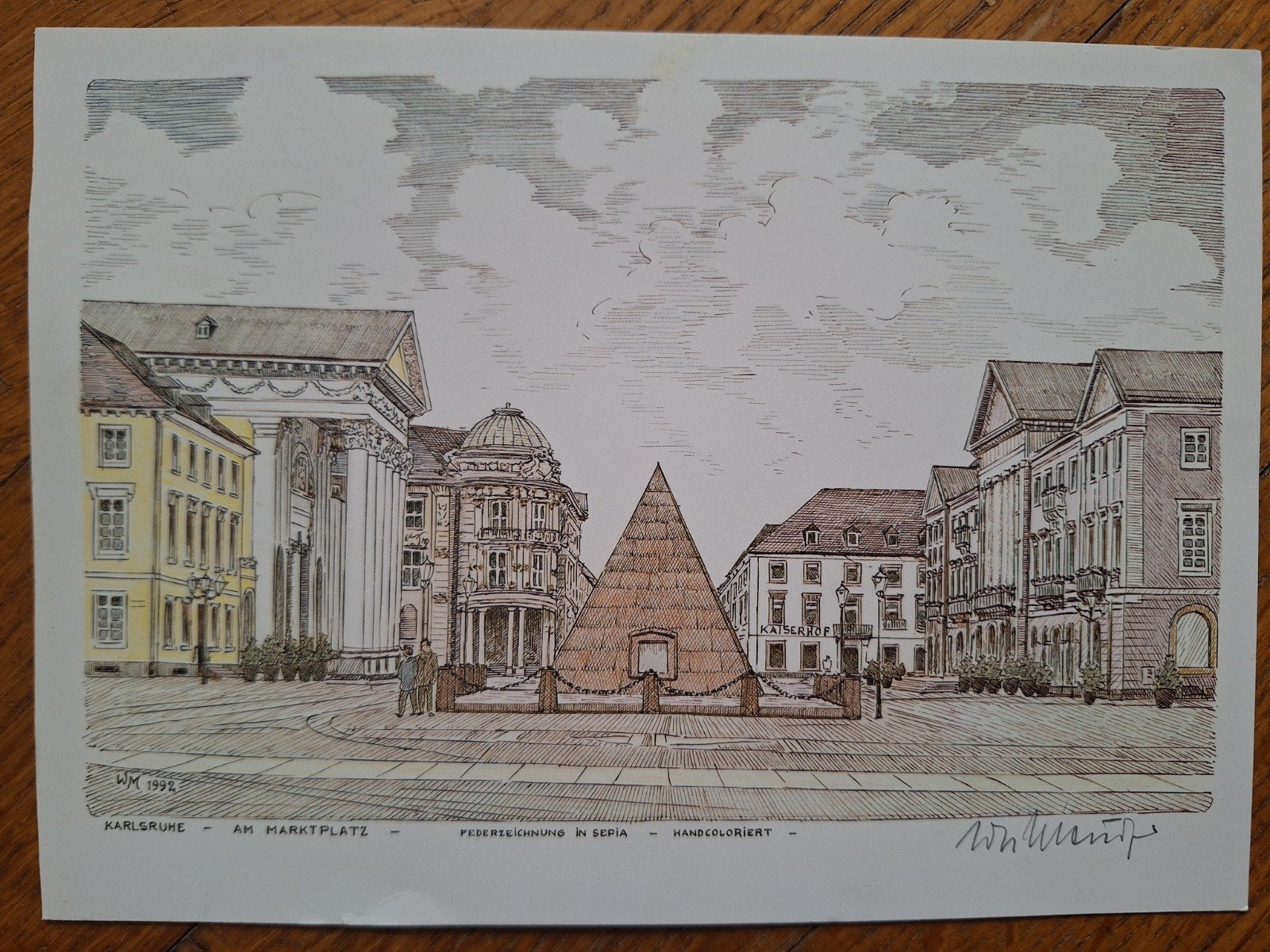 Wilhelm Christoph Meinzer  Karslruhe am Marktplatz 1992, Ophalen of Verzenden