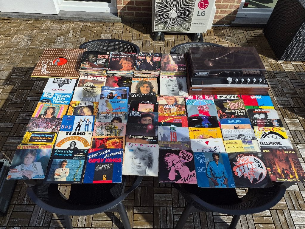 Lot lecteur vinyles et 180 vinyles 45 tours, CD & DVD, Vinyles Singles, Utilisé, Dance et House, Autres types, 7 inch, Enlèvement