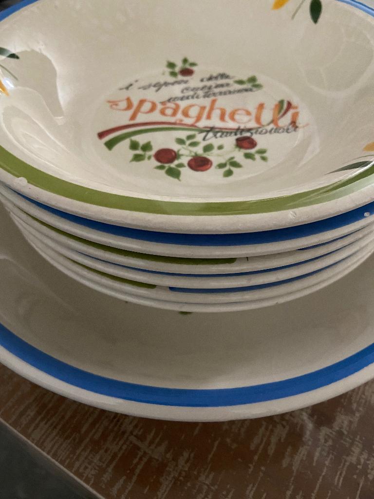 Pasta borden set met extra groot bord, Ophalen, Bord(en)
