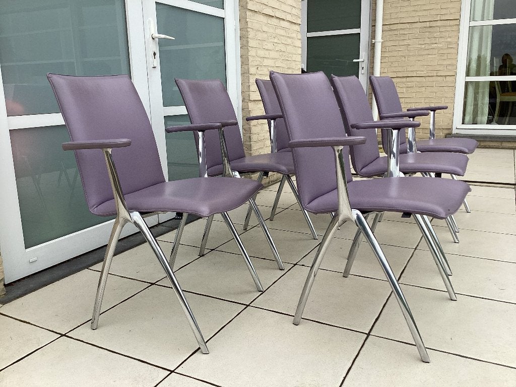 Ensemble de chaises Leolux 6 modèle Natello ZGAN, Enlèvement, Comme neuf, Cuir, Durlet Cassina Sede pode benz fsm