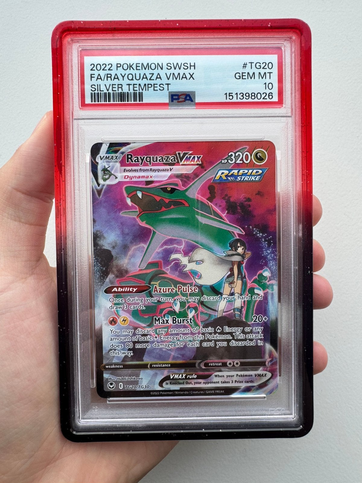 Rayquaza VMAX PSA 10, Ophalen of Verzenden, Zo goed als nieuw