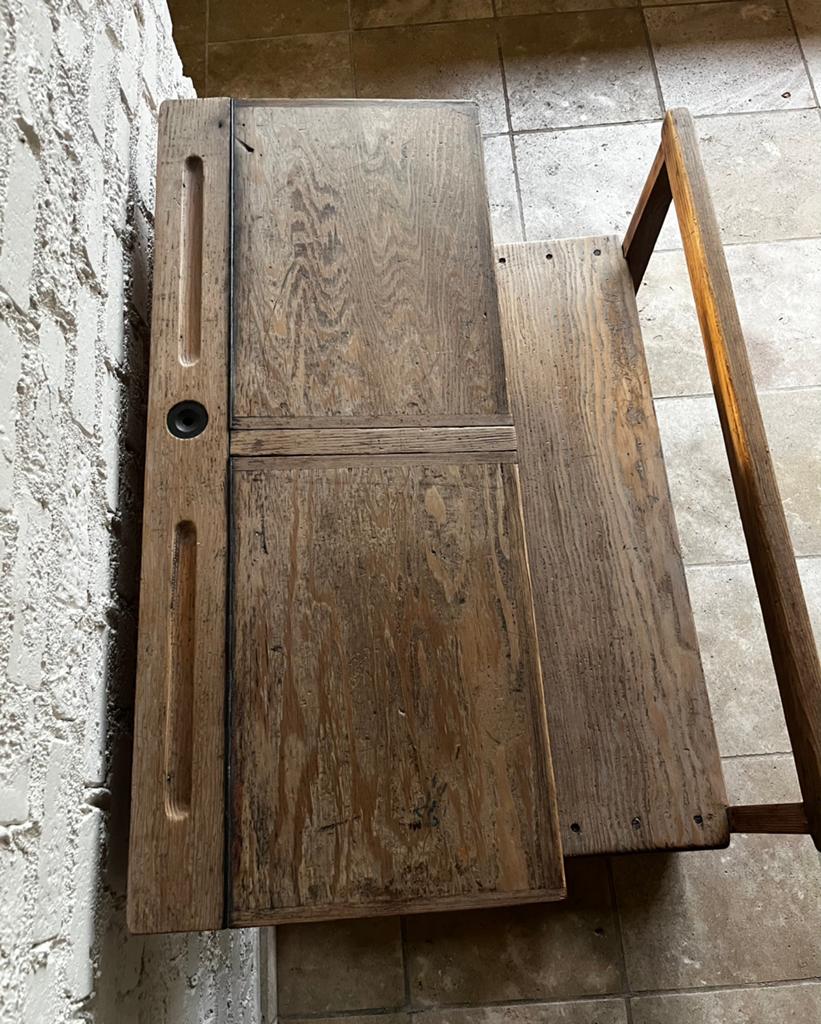 Bureau d'école authentique du siècle dernier, Enlèvement, Utilisé, Rectangulaire