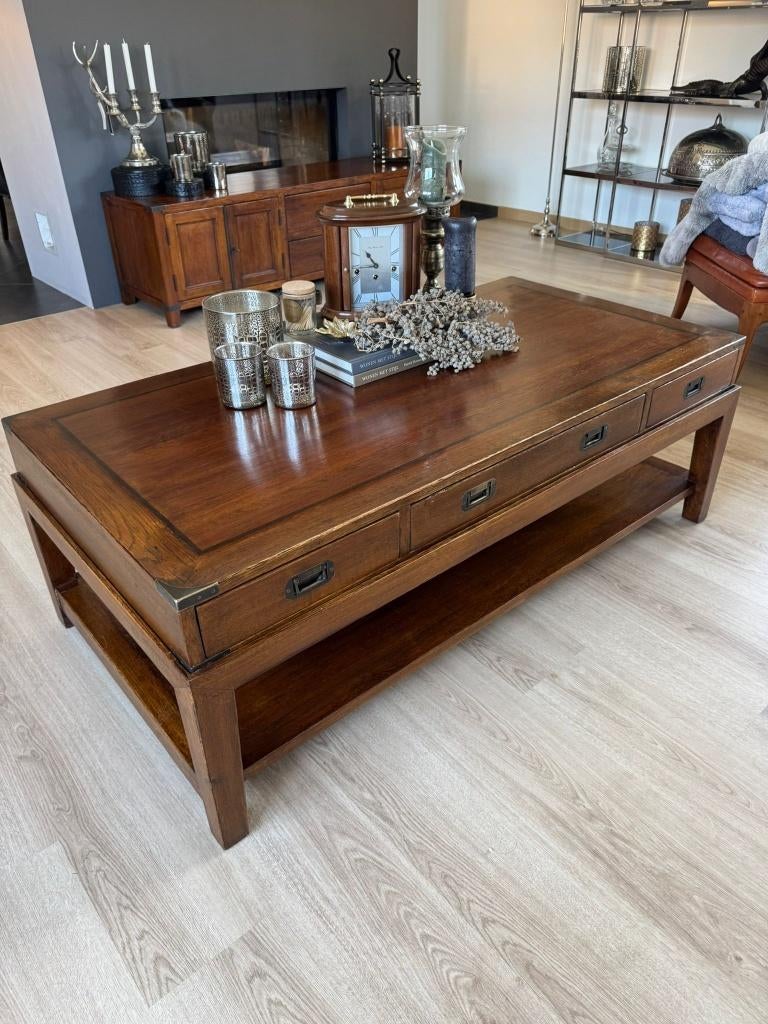 SALONTAFEL Eichholtz Military ENGLISH OAK 140x70x48 Flamant, Huis en Inrichting, Ophalen, Gebruikt, 100 tot 150 cm, Eikenhout